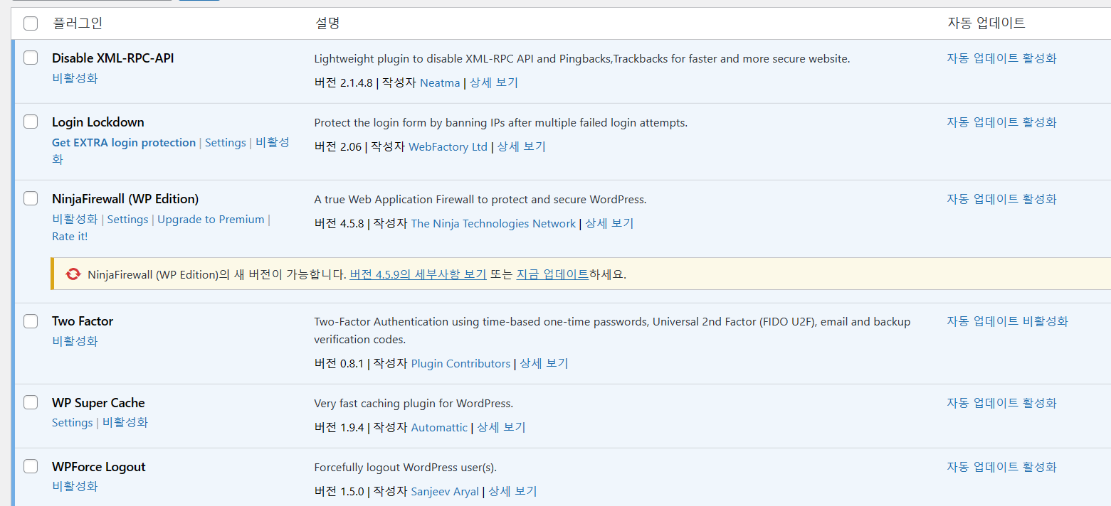 워드프레스 플러그인 추천