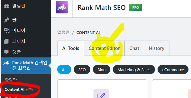 워드프레스 Rank Math Content AI 활용 image 190